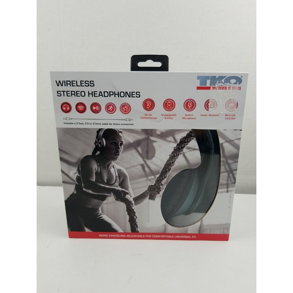 TKO WHAT EVER IT TAKES ACTIVE NOISE CANCELLING WIRELESS STEREO HEADPHONES DEEP